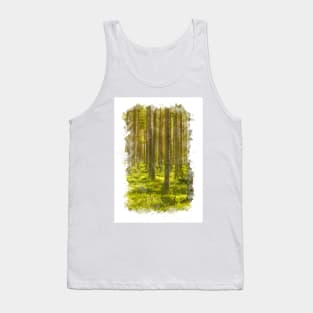 Forest in Watercolor style - Nature Inspired Tank Top